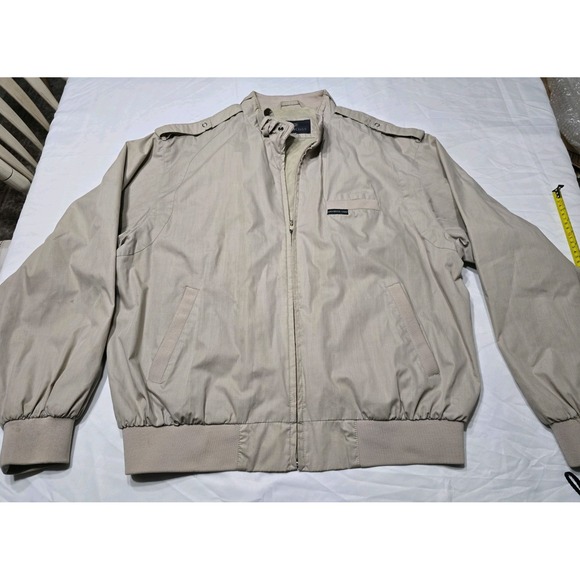 Vintage Members Only Bomber Jacket Beige Men's Size XL Classic 80s Style  NWT - Picture 1 of 9